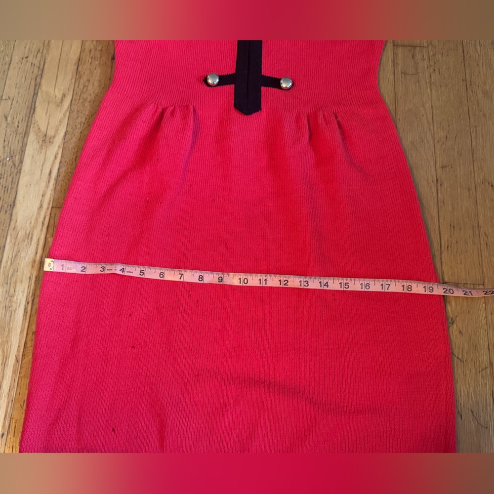 80s Vintage Red Knit Mini Dress - Picture 6 of 7